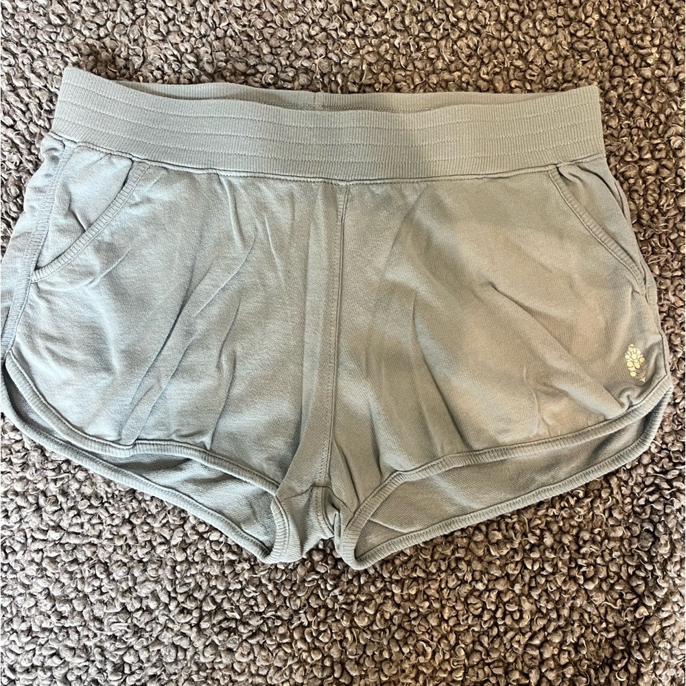 Free People Movement cotton shorts color light blue size M